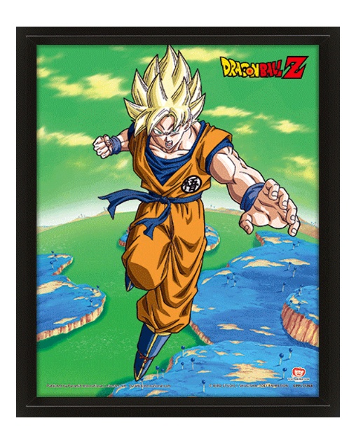 Cuadro lenticular Goku Super Saiyan Dragon Ball 3D 24 x 29 cm -  