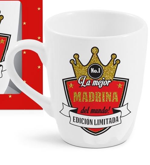 Taza '' Mejor madrina del mundo '' Edicion Limitada