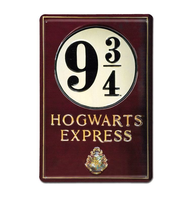Chapa metalica anden 9 y 3/4 Harry Potter 20 x 30cm