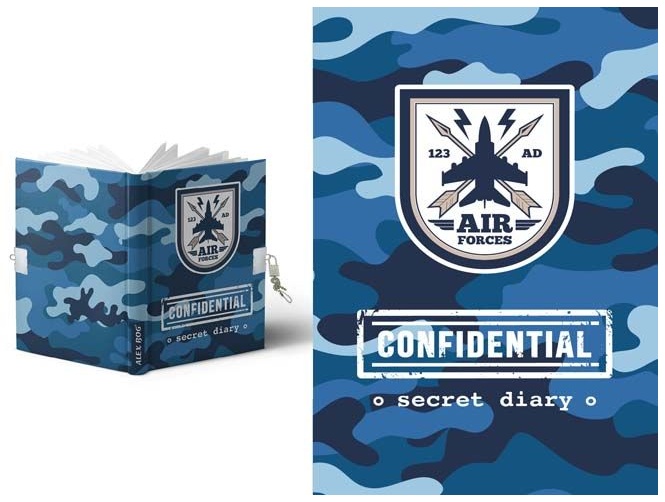 Diario con candado Confidential azul A5