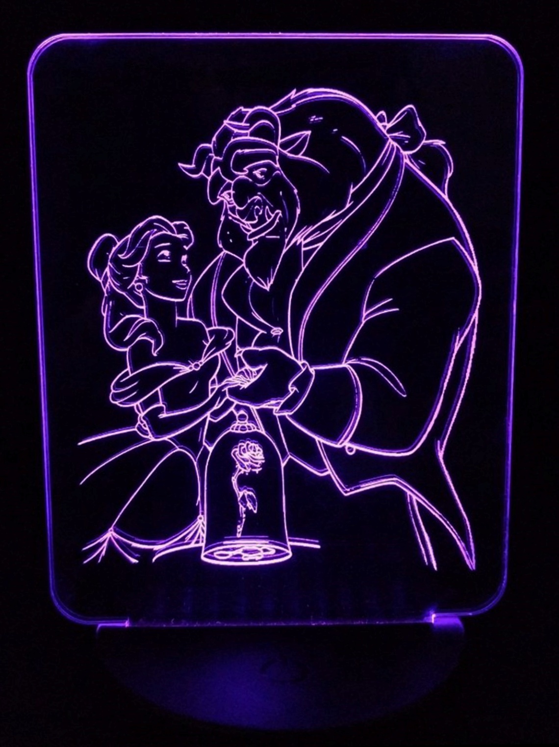 Lampara acrilica La Bella y la Bestia - Imagen 2