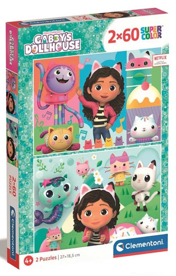 Clementoni Pack De 2 Puzzles De 60 Piezas – La Casa De Muñecas De Gabby, Para Niños Desde 4 Años, Hecho En Italia