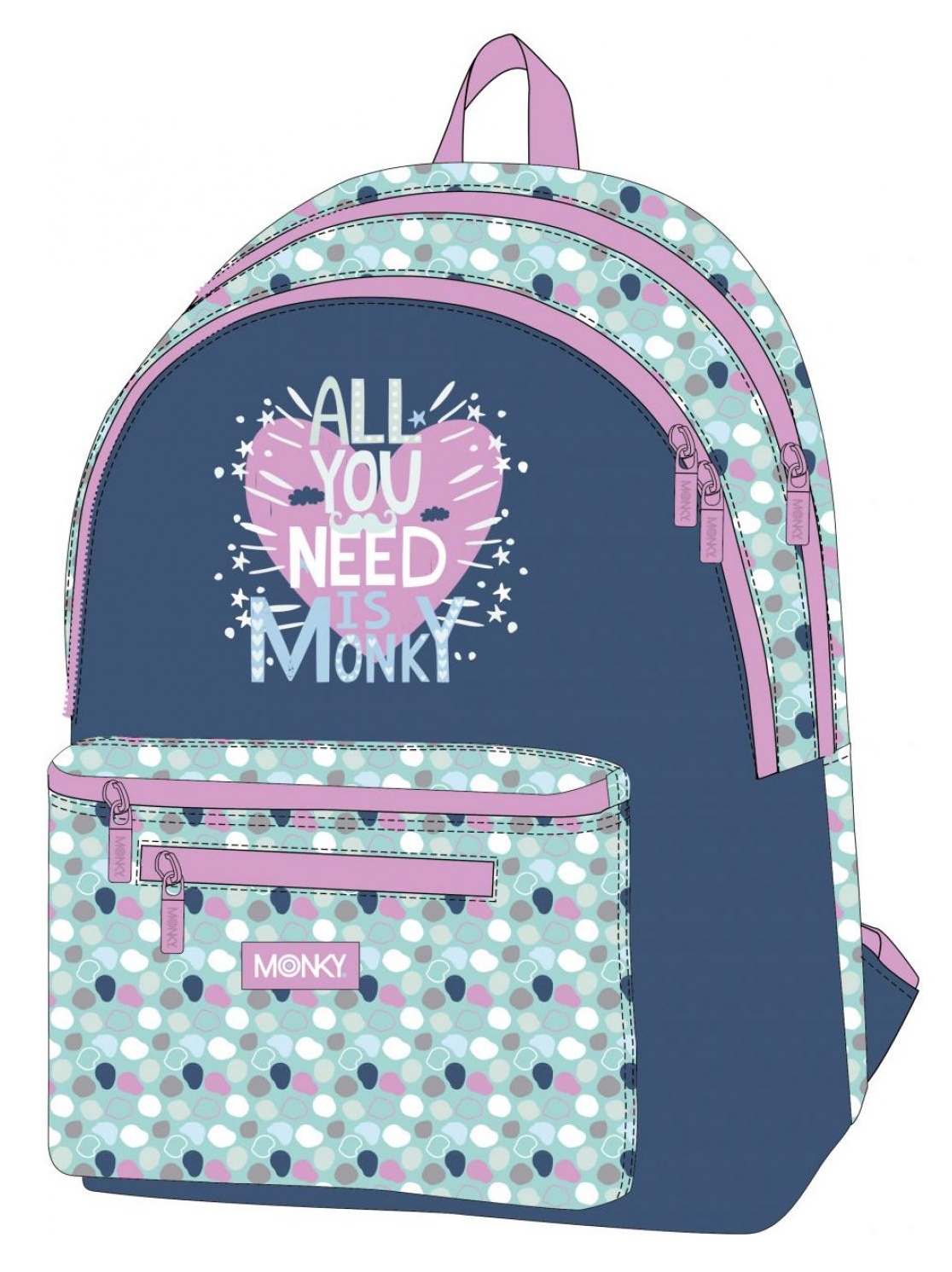 Mochila Monky bolsillos 41cm