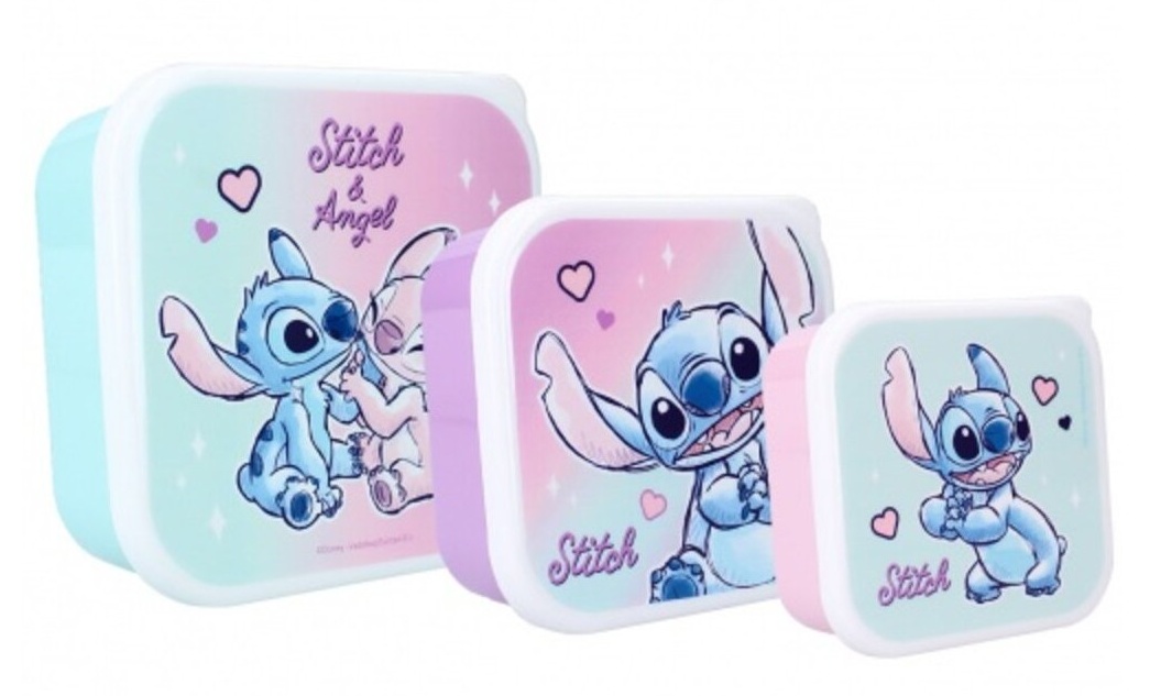 Pack 3 Fiambreras Angel & Stitch
