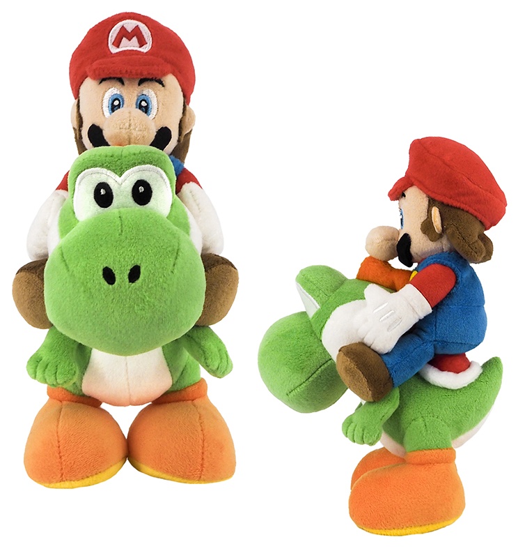 Peluche Super Mario montado en Yoshi 21cm