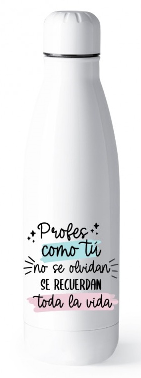 Botella de agua acero Profes Como Tu