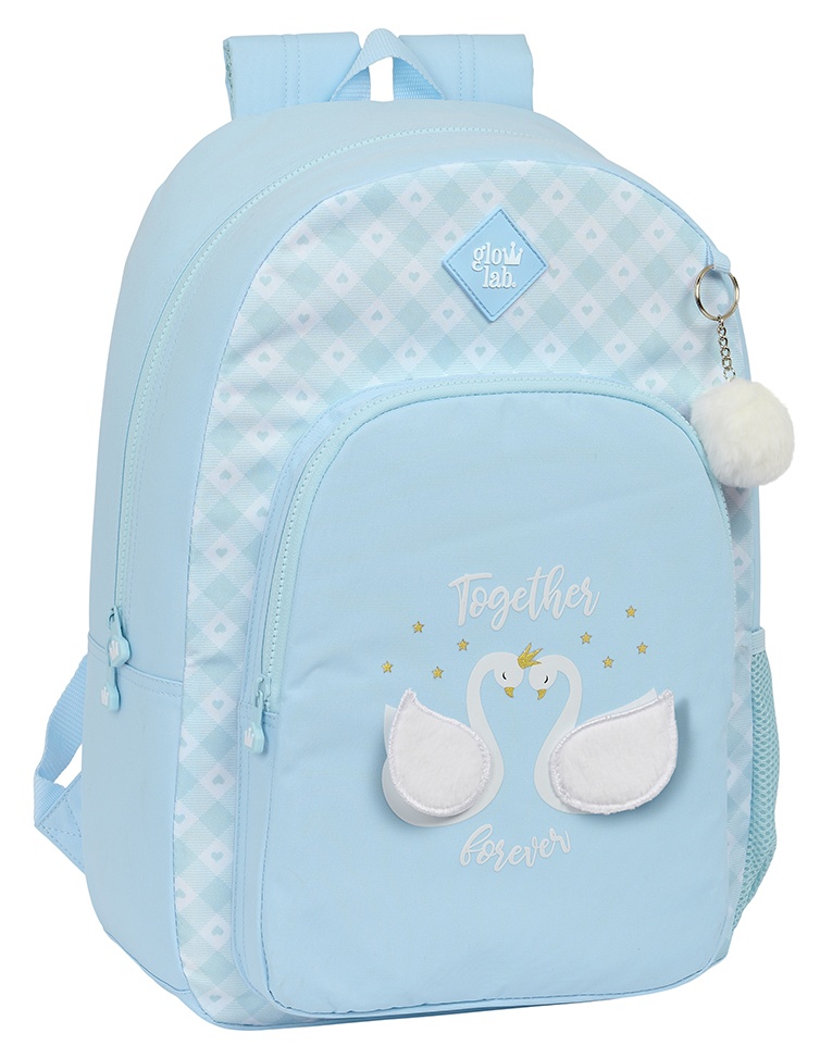 Mochila Cisnes Glow Lab adaptable a carro 46cm