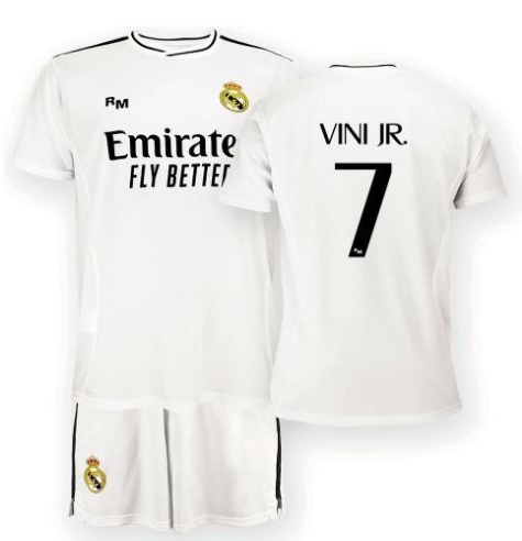 Equipacion Vinicius Jr. Real Madrid 2024/2025 Replica Oficial Talla 8
