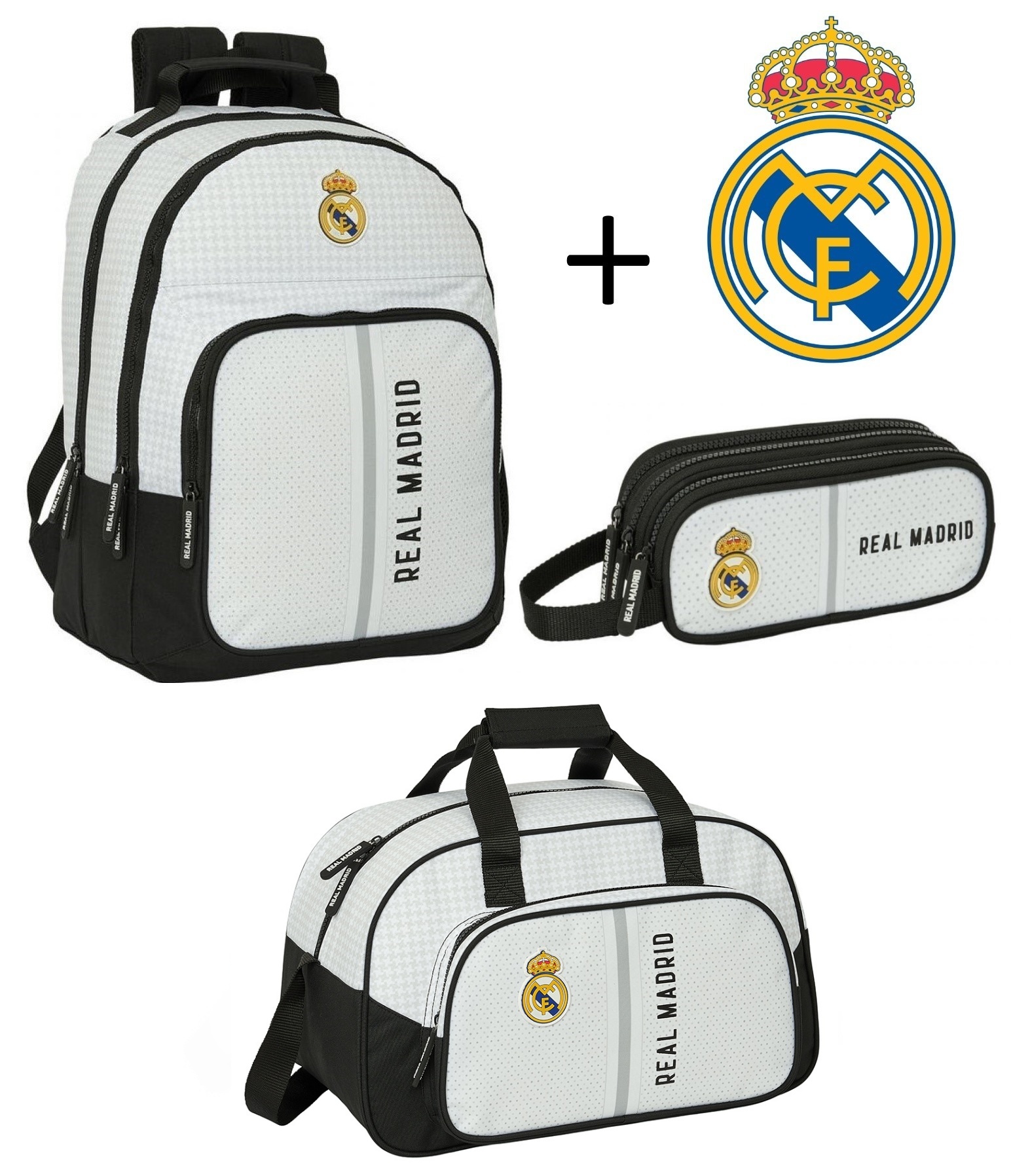 Pack OFERTA Mochila doble + Portatodo + Bolsa deporte 24/25 Real Madrid