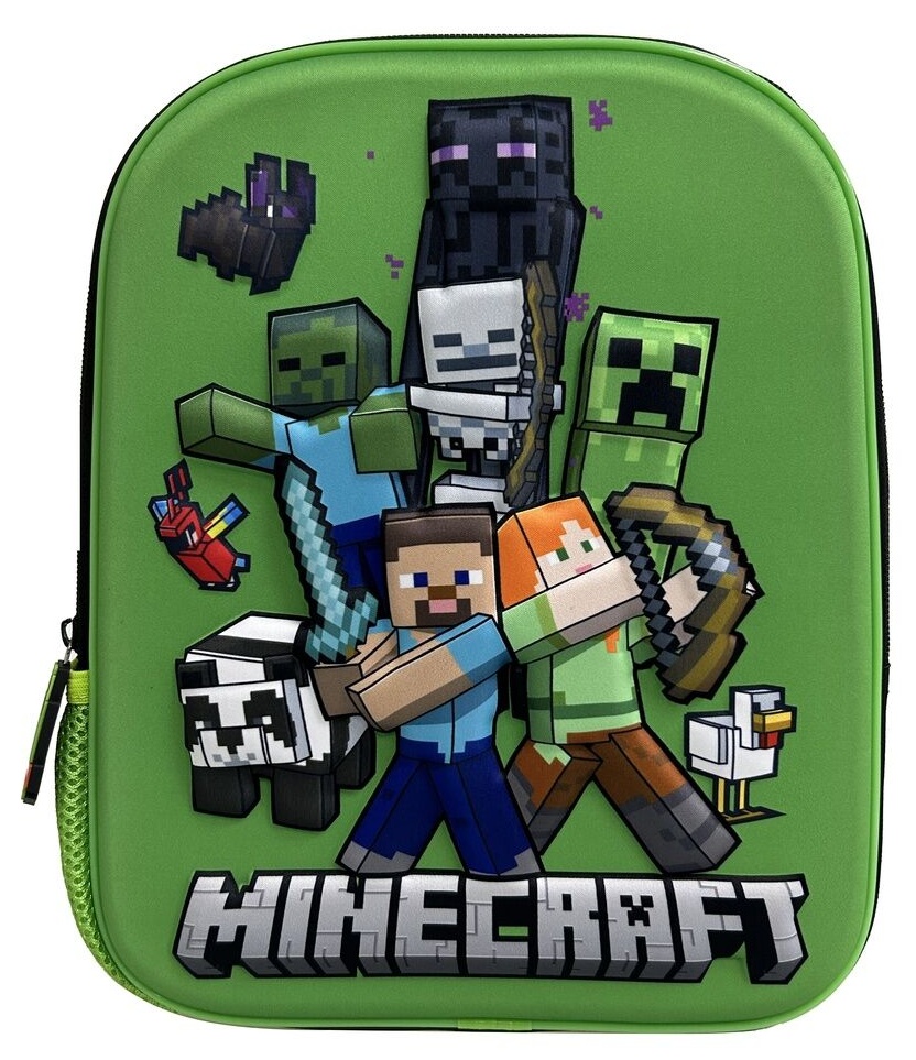 Mochila infantil Personajes Minecraft 3D 29cm