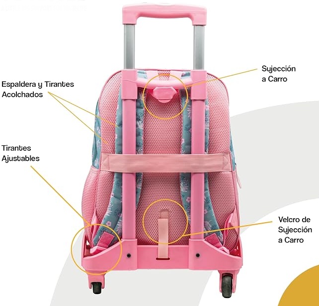 Trolley Mochila con ruedas Stitch 44cm - Imagen 2