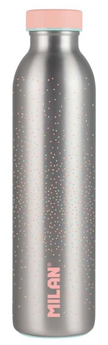 Botella de agua termo Milan plateada