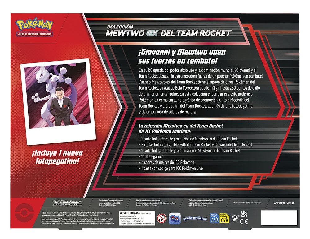Juego de Cartas Mewtwo Team Rocket Juntos de Aventuras Pokemon TCG - Imagen 2