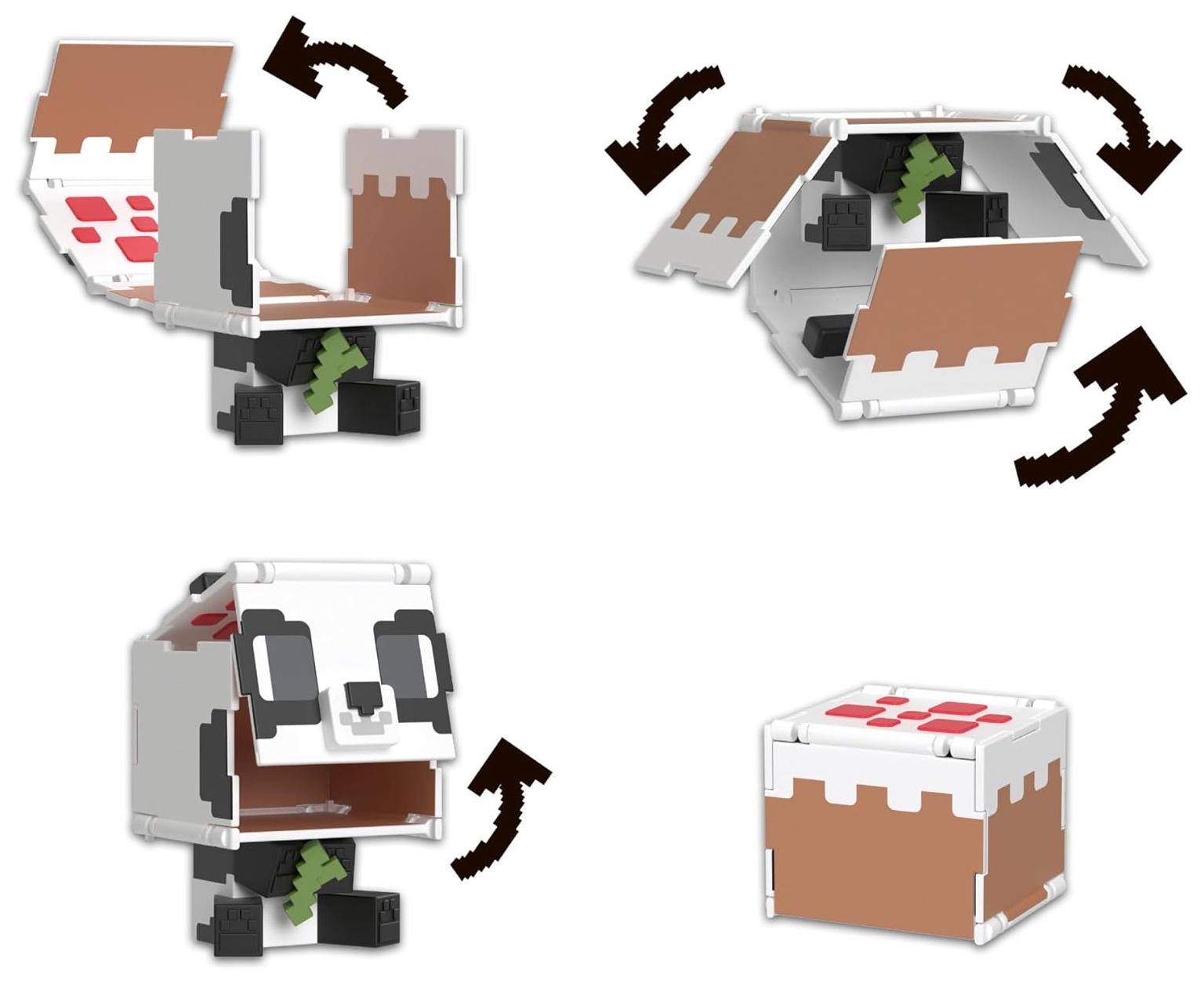 Figura 2 en 1 Panda Flippin' Figs Minecraft - Imagen 2