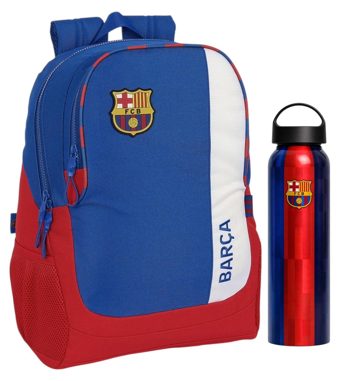 Pack OFERTA Mochila 2ª Equipacion + Botella F.C. Barcelona