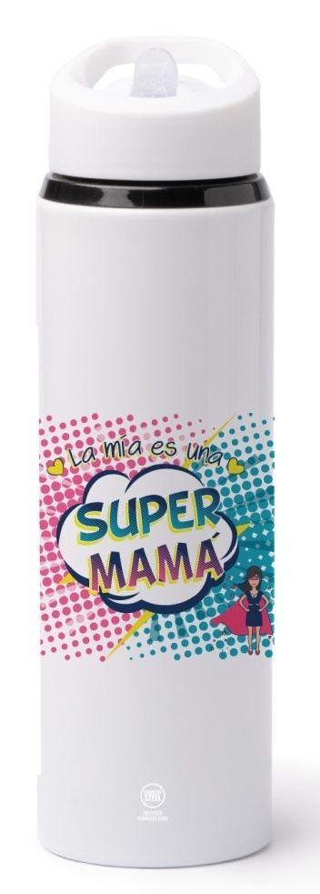 Botella de agua acero Super Mama 700ml