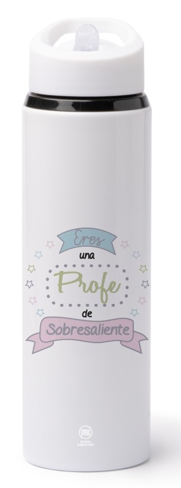 Botella de agua acero Profe de Sobresaliente 700ml