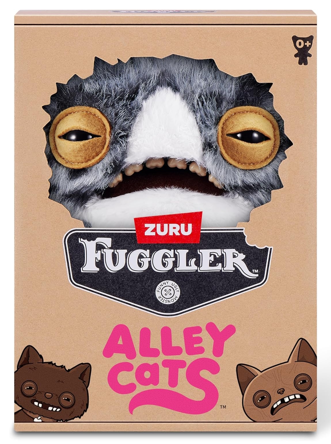 Peluche Wide Eyed Cat Fuggler Alley Cats Zuru 23cm - Imagen 3