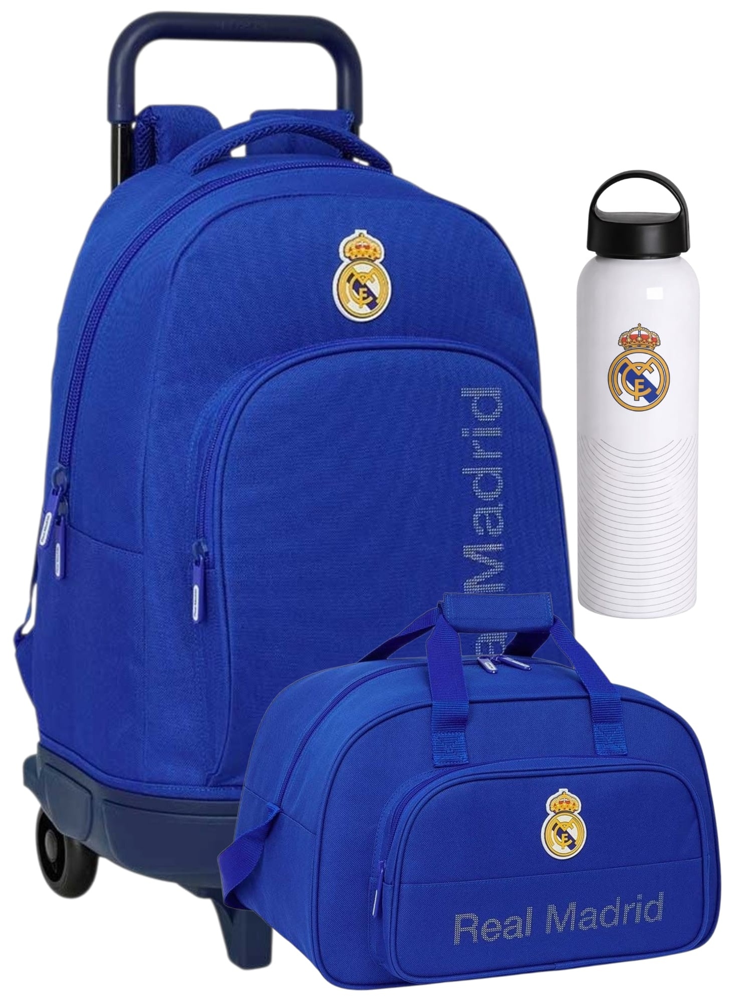 Pack OFERTA Trolley mochila + Botella + Bolsa deporte 3ª Equipacion Real Madrid