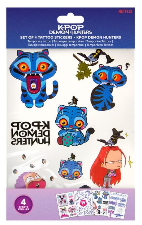 Set 4 Hojas de Tatuajes Las Guerreras K-Pop