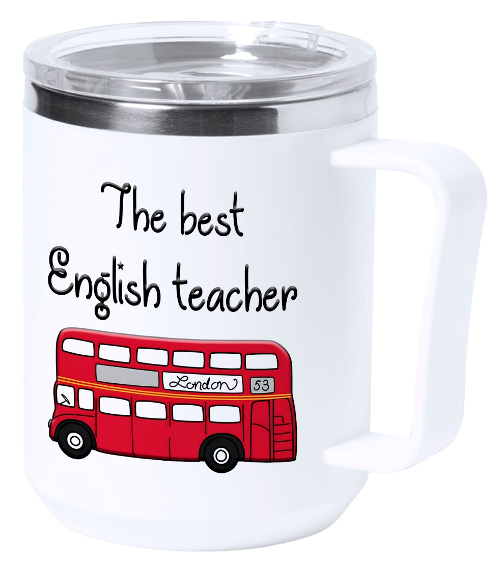 Taza de viaje acero The Best English Teacher