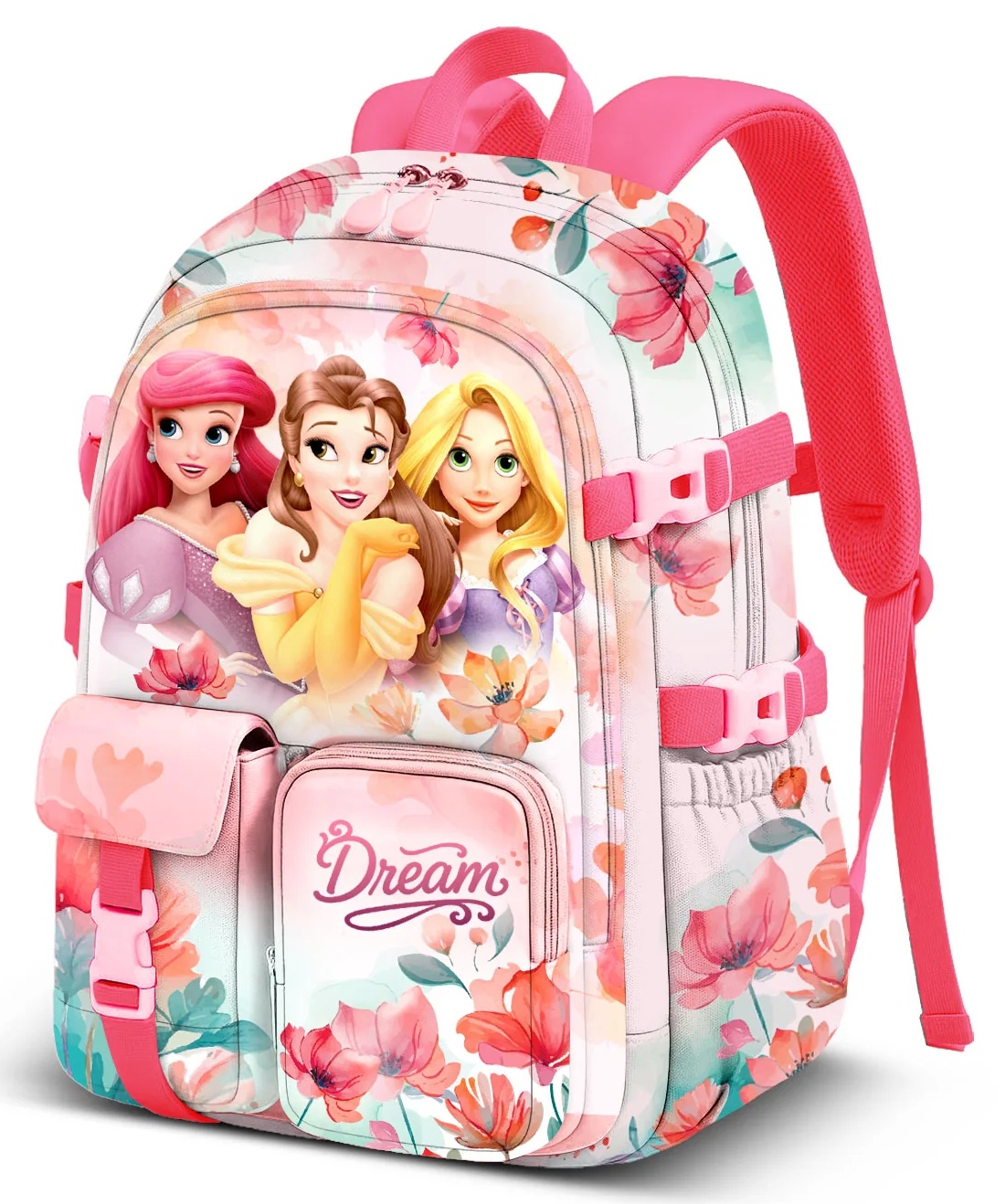 Mochila Dream Princesas Disney adaptable a carro 40cm