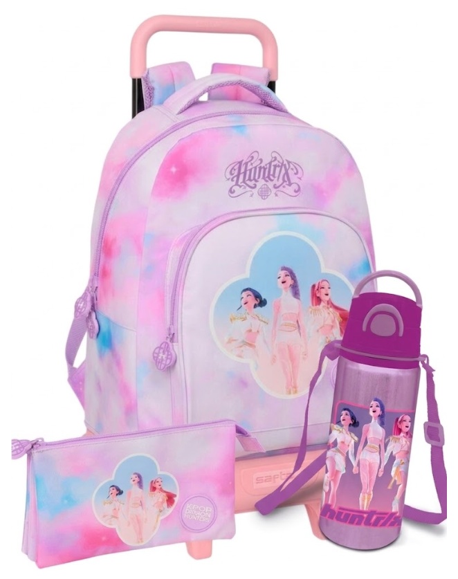 Pack OFERTA Trolley Mochila + Portatodo + Botella Artist Las Guerreras K-Pop