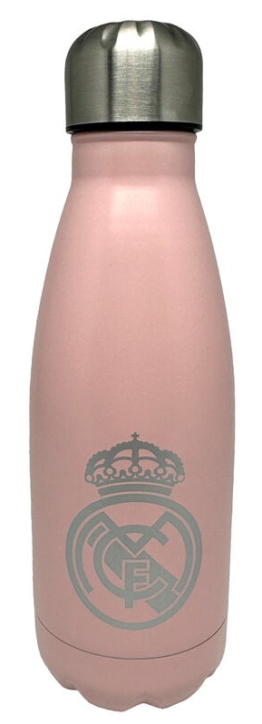 Botella de agua acero Real Madrid rosa