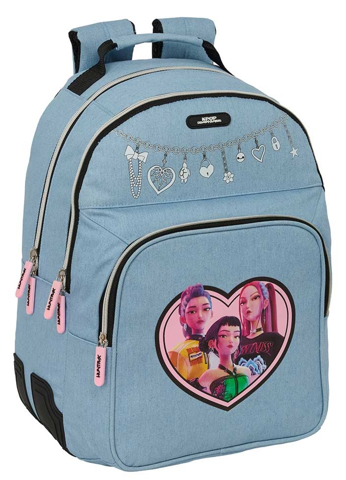 Mochila doble Heart Las Guerreras K-Pop adaptable a carro 42cm