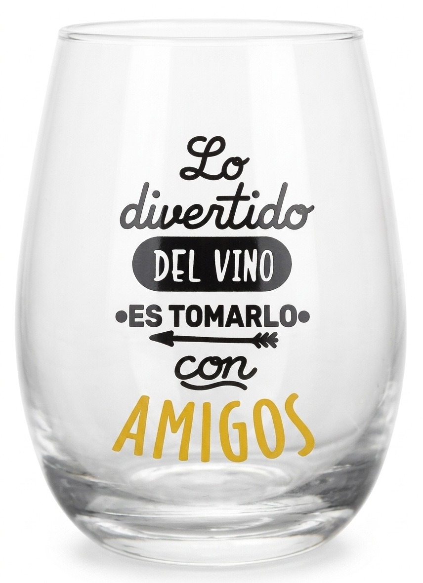 Vaso de vidrio Lo Divertido del Vino