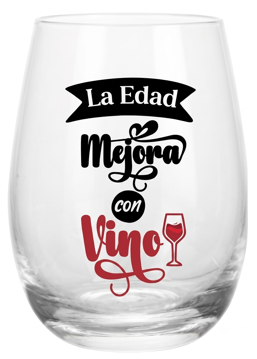Vaso de vidrio La Edad Mejora con Vino