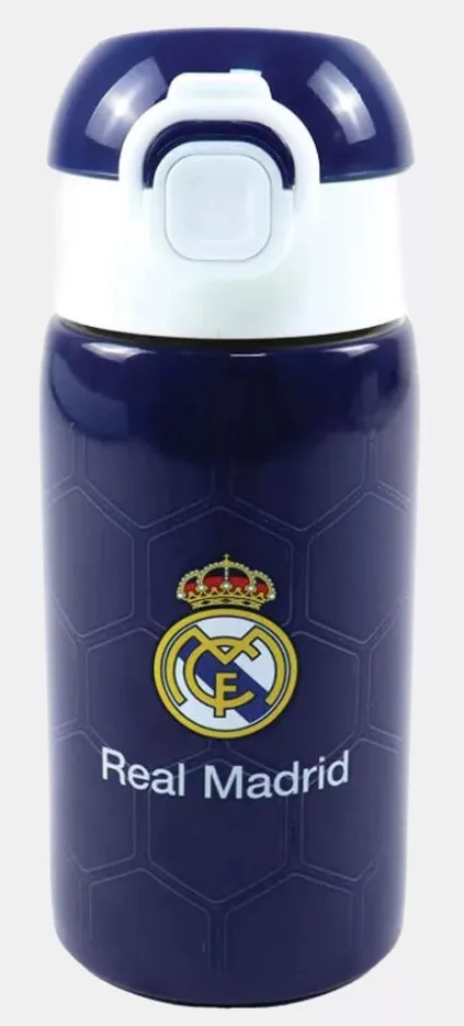 Botella de agua aluminio Real Madrid azul automatica