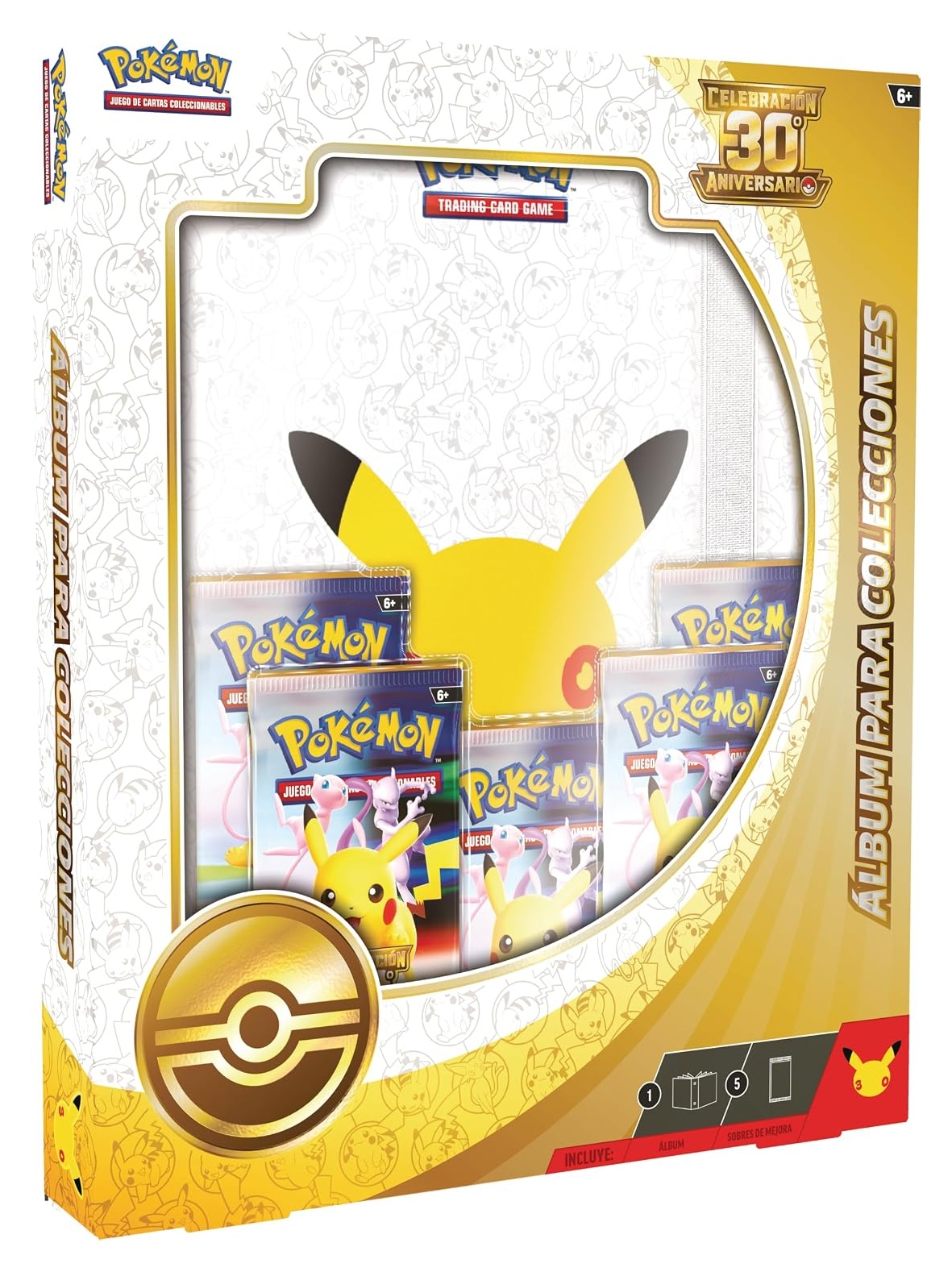 Album para Colecciones + 5 sobres 30 Aniversario Pokemon TCG (castellano)