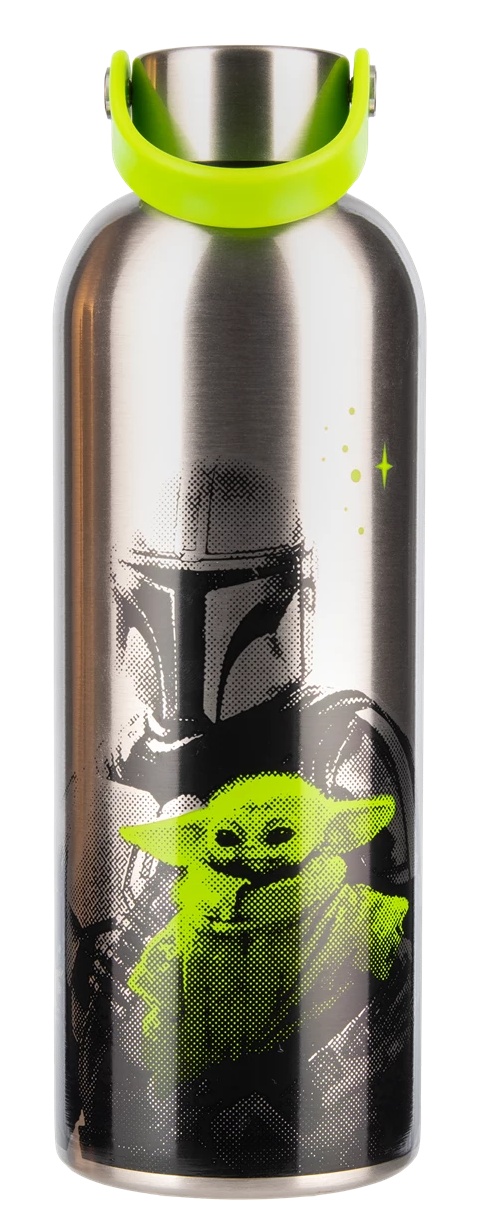 Botella de agua acero Grogu The Mandalorian plateada